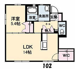グレイスK2 1LDKの間取図画像