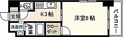 セレッソイシダ 1Kの間取図画像