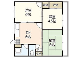 原田マンション 3DKの間取図画像