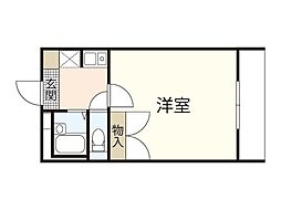 レオパレスポラール 1Kの間取図画像