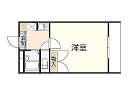 レオパレスエスペランサ 1Kの間取図画像