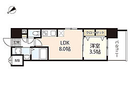 S-RESIDENCE空港通りawesome 1LDKの間取図画像