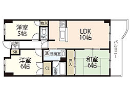フォーラム牛田早稲田 3LDKの間取図画像