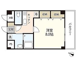 第22友建ビル 1Kの間取図画像