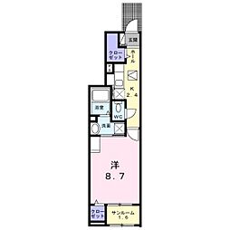 メディアルナ 1Kの間取図画像