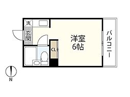 ベルパトリエ己斐中 ワンルームの間取図画像
