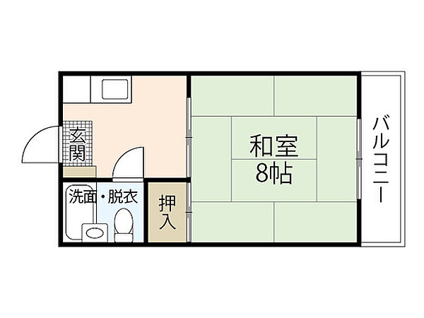 広島県広島市東区矢賀新町5丁目(賃貸マンション1K・4階・23.43㎡)の写真 その2