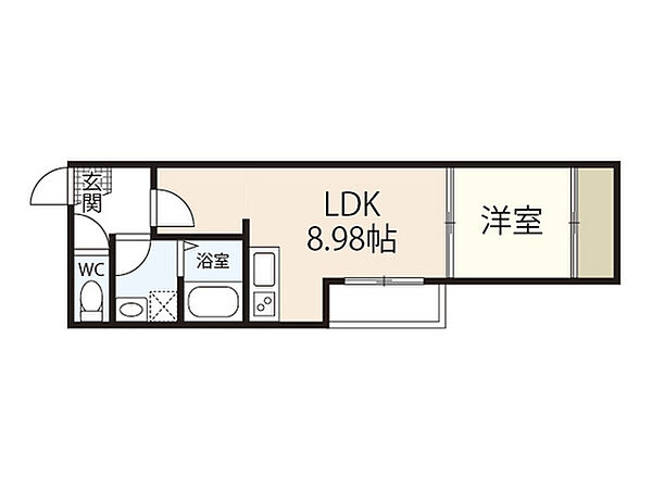 広島県広島市東区戸坂惣田1丁目(賃貸アパート1LDK・3階・29.78㎡)の写真 その2