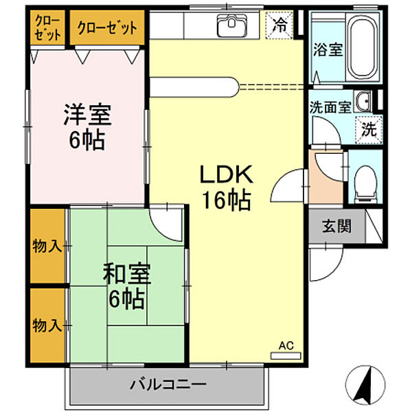 広島県広島市安佐南区川内6丁目(賃貸アパート2LDK・1階・62.87㎡)の写真 その2