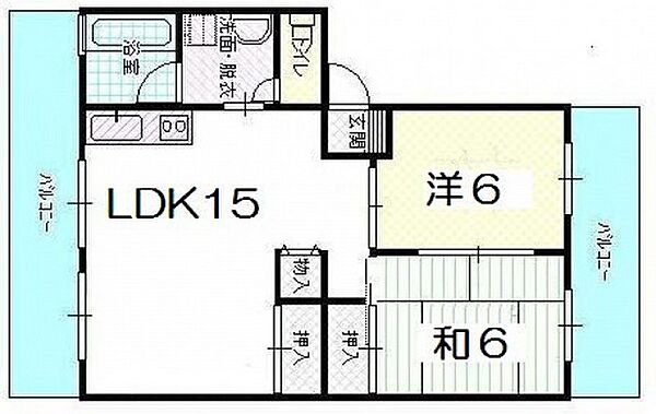 広島県広島市安佐南区緑井2丁目(賃貸マンション2LDK・4階・61.50㎡)の写真 その2