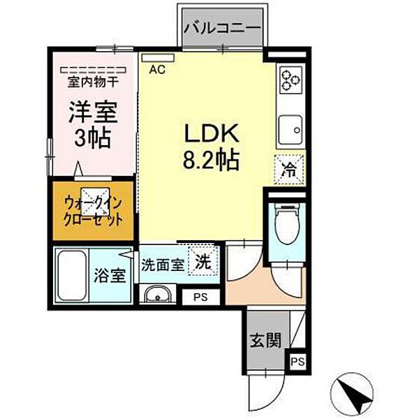 広島県広島市安佐南区中筋1丁目(賃貸アパート1LDK・1階・32.04㎡)の写真 その2