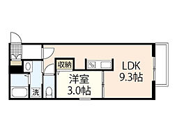 JR芸備線 矢賀駅 徒歩5分の賃貸マンション 2階1LDKの間取り