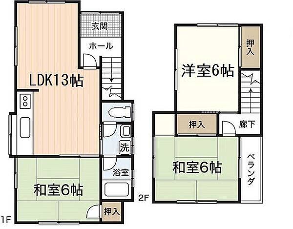 広島県広島市安佐南区東野1丁目(賃貸一戸建3LDK・--・69.76㎡)の写真 その2