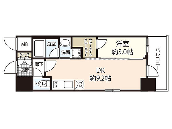 広島県広島市中区国泰寺町2丁目(賃貸マンション1DK・6階・32.74㎡)の写真 その2