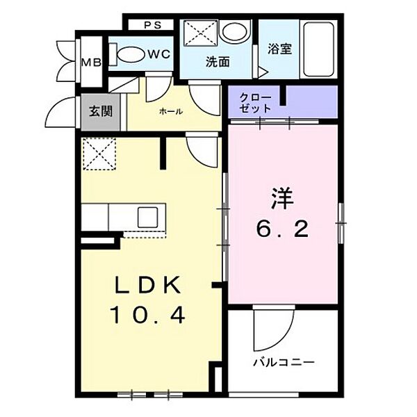 広島県広島市中区西白島町(賃貸アパート1LDK・2階・40.14㎡)の写真 その2