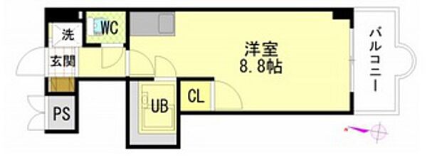 広島県広島市安佐南区東原1丁目(賃貸マンション1R・4階・22.28㎡)の写真 その2