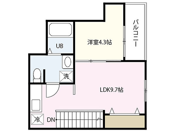 RAFFLES ｜広島県広島市西区都町(賃貸アパート1LDK・2階・34.02㎡)の写真 その2