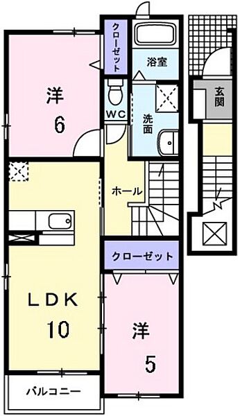 広島県廿日市市林が原1丁目(賃貸アパート2LDK・2階・54.67㎡)の写真 その2