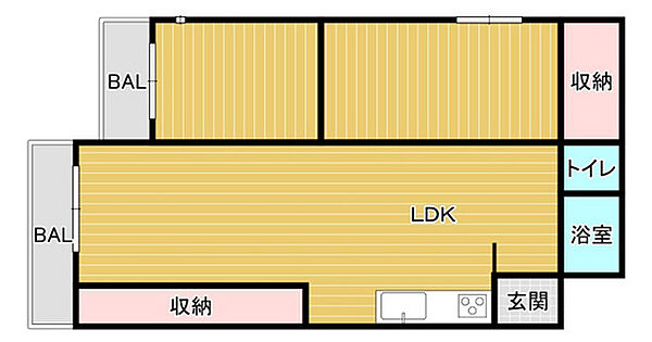 広島県広島市中区東平塚町(賃貸マンション2LDK・2階・46.24㎡)の写真 その2