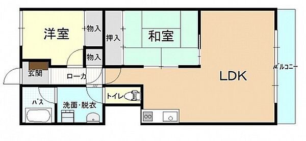 広島センチュリーマンション ｜広島県広島市西区中広町3丁目(賃貸マンション2LDK・2階・57.78㎡)の写真 その2