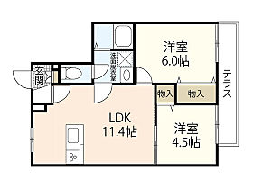 広島県広島市安芸区船越2丁目（賃貸マンション2LDK・1階・49.60㎡） その2