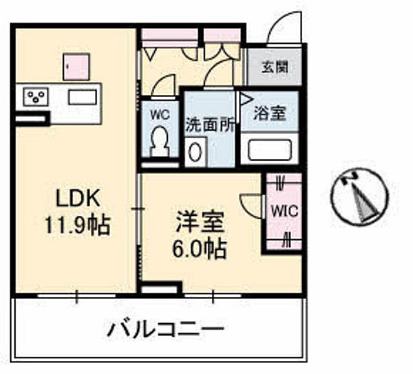 広島県広島市安佐南区川内4丁目(賃貸アパート1LDK・1階・45.01㎡)の写真 その2