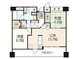 広島県広島市東区牛田本町1丁目（賃貸マンション2LDK・4階・60.84㎡） その2