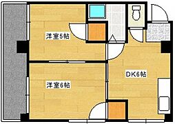 ヤマトビル 2DKの間取図画像