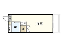 グリーンハイツ庚午 2階1Kの間取り