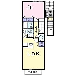 Ｓｏｕｔｈ中山　I番館 2階1LDKの間取り