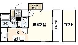 ビューテラスオクムラ ワンルームの間取図画像