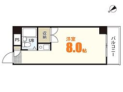 ウイングスＳＫ 4階ワンルームの間取り