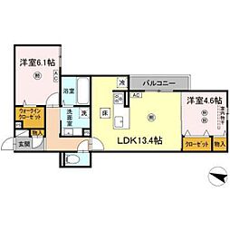 パークコート東雲 1階2LDKの間取り