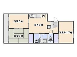 第三桂ビル 3階3DKの間取り