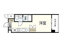 レジディア比治山公園 8階1Kの間取り