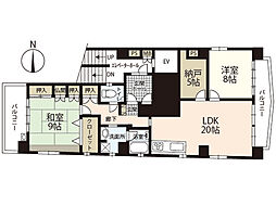 KDコーポ2 8階2SLDKの間取り