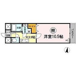 Ｃｏｒｅ　Ｌｏｒｄ 10階1Kの間取り