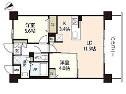 （仮称）第4コーポ大場 5階2LDKの間取り