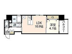 Ｓ−ＲＥＳＩＤＥＮＣＥ新白島駅前 11階1LDKの間取り
