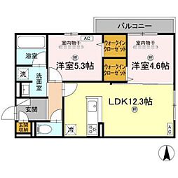 campanella山本 2階2LDKの間取り