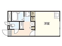 レオパレススマイル　RK 2階1Kの間取り