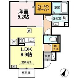 ボンヌール 1LDKの間取図画像