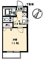 アーバンハウス都 1Kの間取図画像