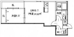 仮)隅の浜1丁目アパート 1階1LDKの間取り