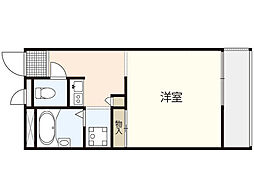 レオパレスARK壱番館 ワンルームの間取図画像
