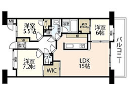 フローレンス牛田新町グランドアーク 3LDKの間取図画像