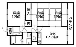 ヨシハラビル 3DKの間取図画像