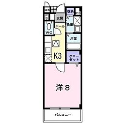 カーサアルバ 1Kの間取図画像