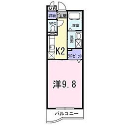 プロムナード 1Kの間取図画像