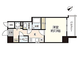 ブランシエスタ河原町 1Kの間取図画像